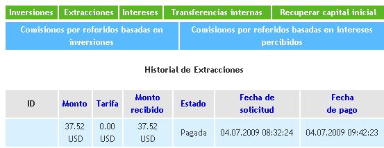 solicitud de retiro en VanFunds