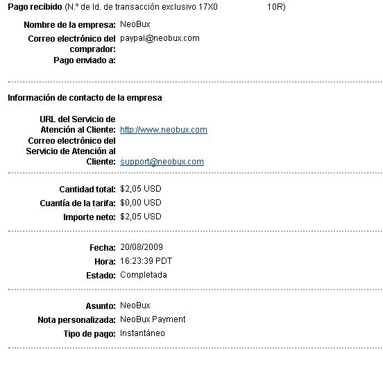  Mi primer pago recibido de NeoBux
