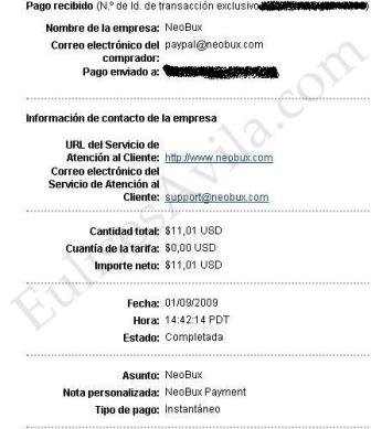  Tercer pago recibido de Neobux