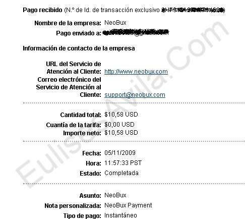 sexto pago recibido de neobux