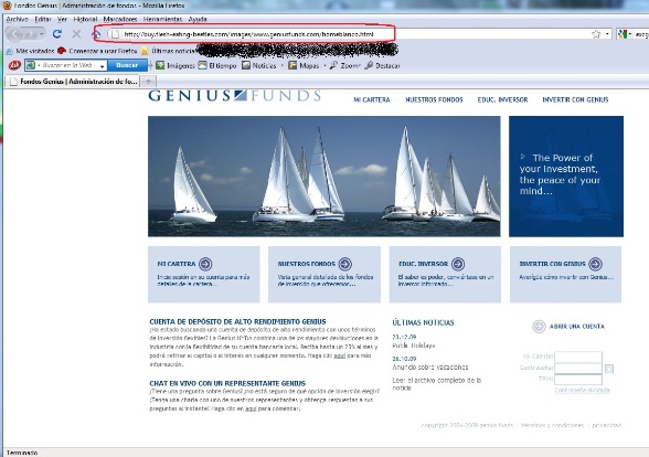 trampa estafa o phishing contra genius funds