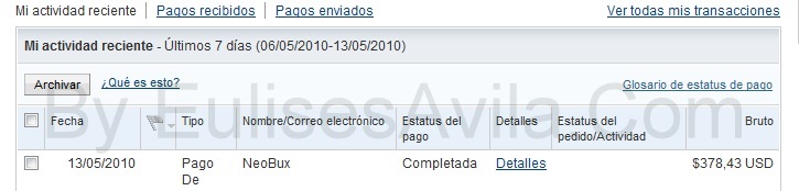 pago recibido neobux